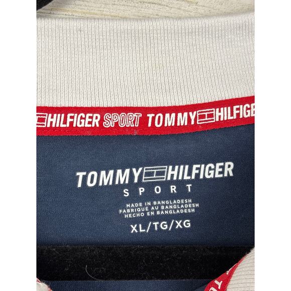 Tommy Hilfiger Sport Women’s XL Navy Blue Short Sleeve Crop Polo Top New oxford - Picture 4 of 6